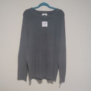 American Eagle Charcoal Ribbed Crewneck Sweater